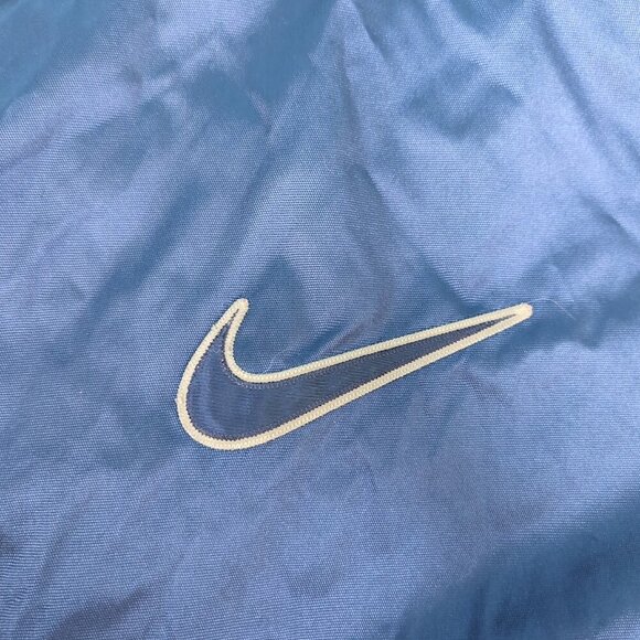 90s Nike Parka Sherpa Lined Stadium Jacket Long Men’s Size XXL Blue Big Swoosh - Picture 10 of 11